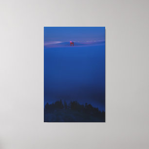 Toile Golden Gate Bridge dans le brouillard la nuit