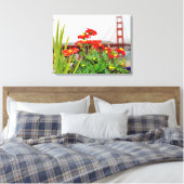 Toile Golden Gate Bridge derrière les fleurs (Insitu(Chambre))