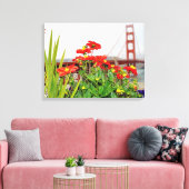 Toile Golden Gate Bridge derrière les fleurs (Insitu(Salon))