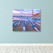 Toile Golden Gate Bridge et Outrigger Canoes (Insitu (Plancher de Bois))