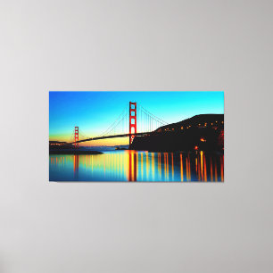 Toile Golden Gate Bridge, San Francisco, CA Au coucher d