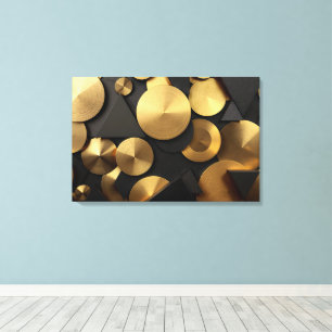 Toile Golden Geometry Luxury Abstrait