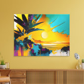 Toile Golden Horizon – Abstract Tropical Sunset (Insitu(Salon))