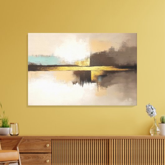 Toile Golden Horizon – Minimalist Abstract Landscape (Insitu(Salon))