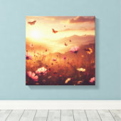 Toile Golden Meadow Bliss with Wildflowers – Canvas Art (Insitu (Plancher de Bois))