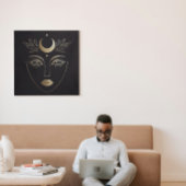 Toile Golden Moon Crown Abstract Feminine Portrait