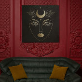 Toile Golden Moon Crown Abstract Feminine Portrait