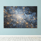 Toile Golden Nebula Sparkles Midnight Blue Cosmos (Insitu (Plancher de Bois))
