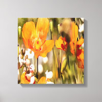 Golden Orange California Pavot Acrylique Peinture