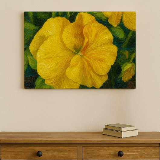 Toile Golden Pansy Brushstroke