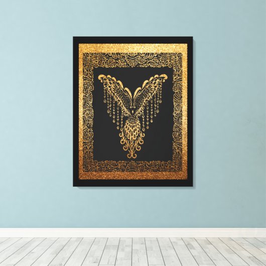 Toile Golden Phoenix Elégance (Insitu (Plancher de Bois))