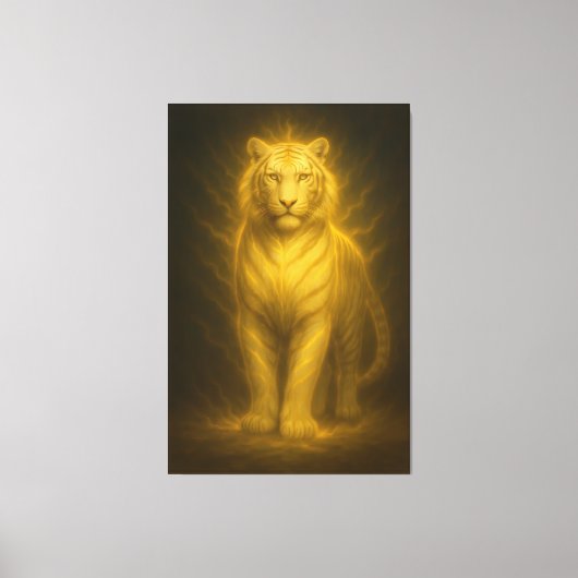 Toile Golden Radiance White Tiger – Premium Fantasy Art (Recto)