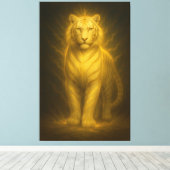 Toile Golden Radiance White Tiger – Premium Fantasy Art (Insitu (Plancher de Bois))