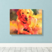 Toile Golden Retriever Chien Aquarelle Art Canvas (Insitu (Plancher de Bois))