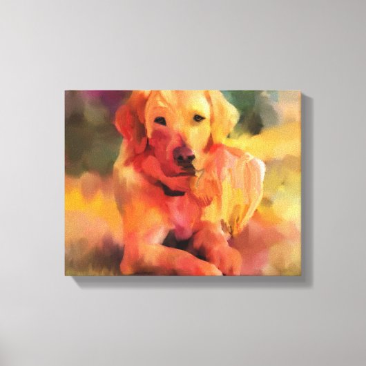 Toile Golden Retriever Chien Aquarelle Art Canvas (Recto)