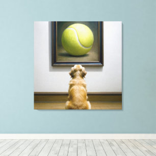 Toile Golden Retriever dans une peinture de balle de ten