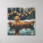 Toile Golden Retriever Noël Festive Voyage (Recto)
