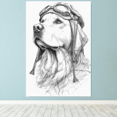 Toile Golden Retriever Pilot Marble Statue Canvas Art (Insitu (Plancher de Bois))