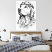 Toile Golden Retriever Pilot Marble Statue Canvas Art (Insitu(Chambre))