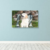 Toile Golden Retriever Puppy et Chasse Boots (Insitu (Plancher de Bois))