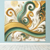 Toile Golden Serenity - Abstrait Elegance Canvas Art (Insitu (Plancher de Bois))