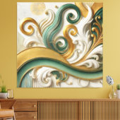 Toile Golden Serenity - Abstrait Elegance Canvas Art (Insitu(Salon))
