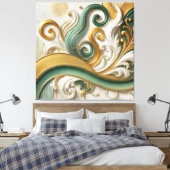 Toile Golden Serenity - Abstrait Elegance Canvas Art (Insitu(Chambre))