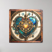 Toile Golden Stained Glass Heart Steampunk Series (Recto)