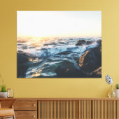 Toile Golden Sunset Ocean Waves on Rocks Serene Seascape (Insitu(Salon))