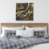 Toile Golden Swirls and Curves Canvas Art (Insitu(Chambre))