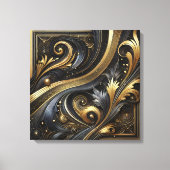 Toile Golden Swirls and Curves Canvas Art (Recto)