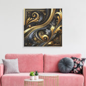 Toile Golden Swirls and Curves Canvas Art (Insitu(Salon))