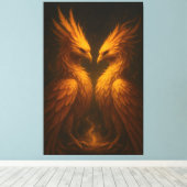 Toile Golden Twin Phoenix • Luxury Fine Art Canvas (Insitu (Plancher de Bois))