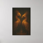 Toile Golden Twin Phoenix • Luxury Fine Art Canvas (Recto)