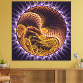 Toile Golden Waves modern art (Insitu(Salon))