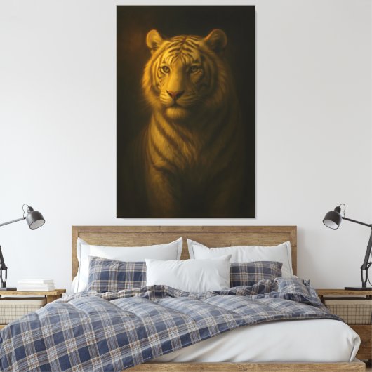 Toile Golden White Tiger – Fine Art Portrait (Insitu(Chambre))