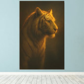 Toile Golden White Tiger – Fine Art Portrait (Insitu (Plancher de Bois))