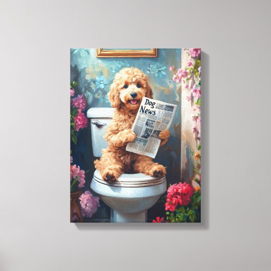 Toile Goldendoodle Art Humour salle de bain (Recto)