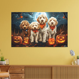 Toile Goldendoodle Halloween Éffrayant