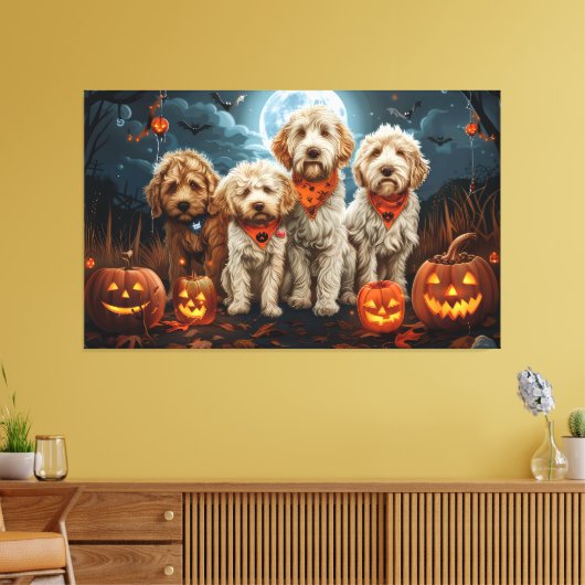 Toile Goldendoodle Halloween Éffrayant (Insitu(Salon))