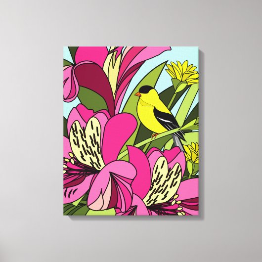 Toile Goldfinch Dans Le Jardin (Recto)