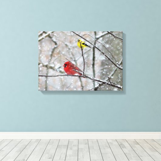Toile Goldfinch et Cardinal (Insitu (Plancher de Bois))
