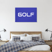Toile GOLF Sleek Sporty Modern White Text On Deep Blue (Insitu(Chambre))