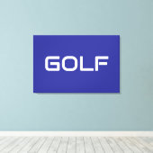 Toile GOLF Sleek Sporty Modern White Text On Deep Blue (Insitu (Plancher de Bois))