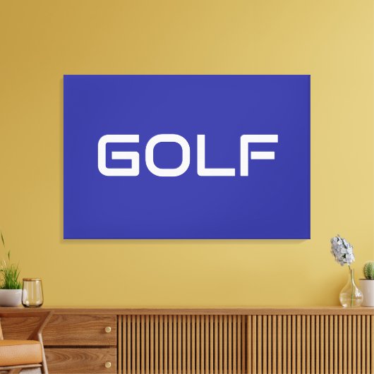 Toile GOLF Sleek Sporty Modern White Text On Deep Blue (Insitu(Salon))