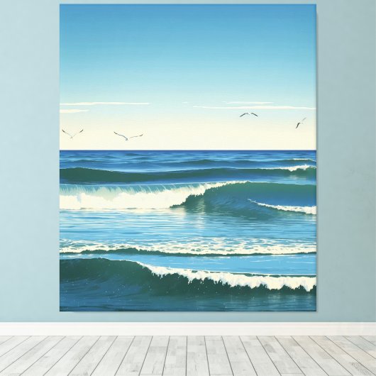 Toile Golven Dansende sous le ciel (Insitu (Plancher de Bois))