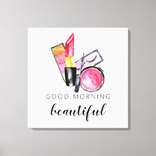 Toile Good Morning Beautip Maquillage Aquarelle Lipstick