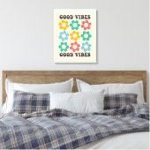 Toile Good Vibes Fleurs marguerites colorées (Insitu(Chambre))