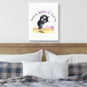 Toile Good Vibes seulement avec Chouette curieuse (Insitu(Chambre))