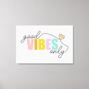 Toile Good Vibes seulement Rainbow Heart